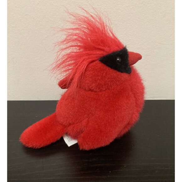 Vintage K&M International Red Plush Chirping Bird Makes Sounds - Picture 1 of 6